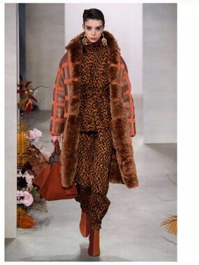 Ulla Johnson Orange Zebra Striped Corbett Belted Jacket